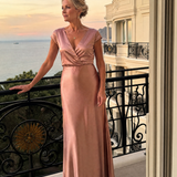 Samouse | Cap Sleeve Wrap Bodice Maxi Dress