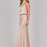 Nopal | Sleeveless Draped Neck Midi Dress