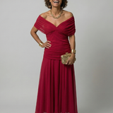 Calen | Off Shoulder Flow Midi Dresses