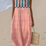 Fern™ | Striped Pastel Midi Dress