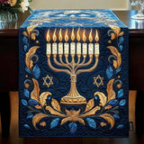 Illuminated Menorah Quilted Table Runner