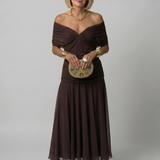 Calen | Off Shoulder Flow Midi Dress