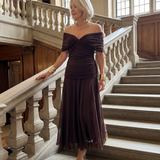 Calen | Off Shoulder Flow Midi Dress