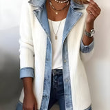 Luna™ Elegant Denim Lapel Combined Coat