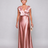 Samouse | Cap Sleeve Wrap Bodice Maxi Dress