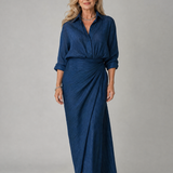 Mirque | Long Sleeve Wrap Front Maxi Dress