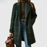 Kora™ Long Tweed Plaid Coat