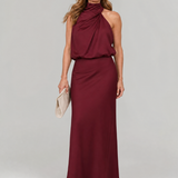 Nopal | Sleeveless Draped Neck Midi Dress