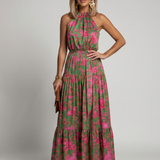 Rowen | Draped Halter Midi Dress