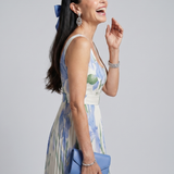 Ophelia | Sleeveless Square Neck Floral Print Midi Dress
