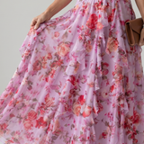 Nori | Halter Neck Ruched Bodice Floral Maxi Dress