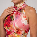 Elisabetta | Halter Neck Floral Print Maxi Dress