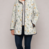 HATTIE™ | Enchanting Floral Print Quilted Jacket