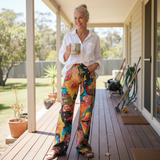 Gaia™ - Pantalon large en tons terre boho