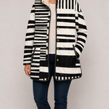 ELODIE™ | Abstract Padded Jacket Black and White