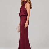 Nopal | Sleeveless Draped Neck Midi Dress