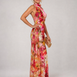 Elisabetta | Halter Neck Floral Print Maxi Dress