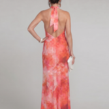 Coraline | Halter Neck Printed Pattern Maxi Dress