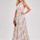 Guinevere | Floral Print Flowing Skirt Midi Dress