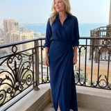 Mirque | Long Sleeve Wrap Front Maxi Dress