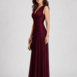 Lemar | Sleeveless Pleated V Neck Midi Dress