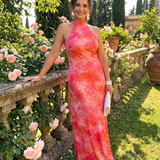 Coraline | Halter Neck Printed Pattern Maxi Dress