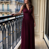 Lemar | Sleeveless Pleated V Neck Midi Dress