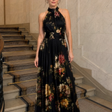 Sior | Floral Halter Neck Midi Dress