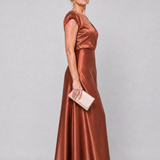 Samouse | Cap Sleeve Wrap Bodice Maxi Dress