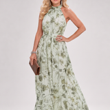 Guinevere | Floral Print Flowing Skirt Midi Dress