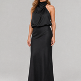 Nopal | Sleeveless Draped Neck Midi Dress