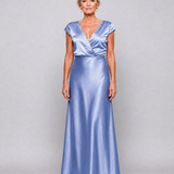 Samouse | Cap Sleeve Wrap Bodice Maxi Dress