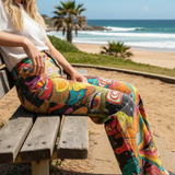 Gaia™ - Pantalon large en tons terre boho