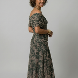 Calen | Off Shoulder Flow Midi Dresses