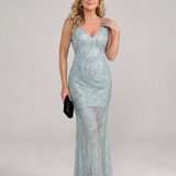 Sirea | Sequin Sleeveless Sheer Panel Midi Dress