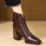 Isabelle | Comfortable Leather Ankle Boots with Toe Protection