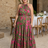 Rowen | Draped Halter Midi Dress