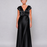 Samouse | Cap Sleeve Wrap Bodice Maxi Dress