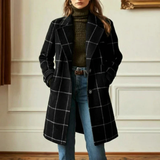Kora™ Long Tweed Plaid Coat