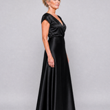Samouse | Cap Sleeve Wrap Bodice Maxi Dress