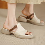 Aria™ Sheepskin Peep-Toe Slides Sandals