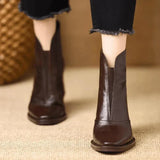 Isabelle | Comfortable Leather Ankle Boots with Toe Protection