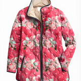ASTRID™ | Charming Quilted Jacket with Pink Floral Print