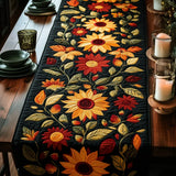 Autumn Sunflower Quilted Table Runner