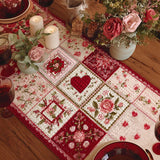 Heart and Rose Quilted Table Runner
