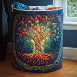 Handcrafted Laundry Basket - Tree of Life Design