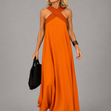 Velora | Cross Elegance Maxi Dress