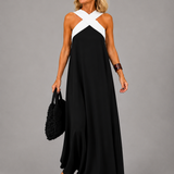Velora | Cross Elegance Maxi Dress