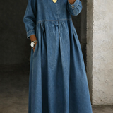 Clara | Denim Dress with Peter Pan Collar