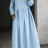 Clara | Denim Dress with Peter Pan Collar